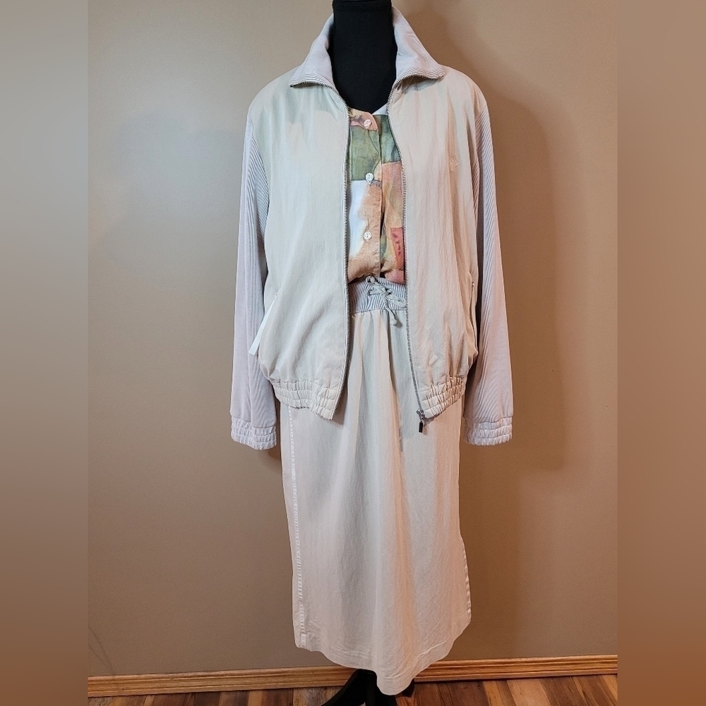 ZAFFIRI Vintage Jacket and Skirt Set, Cream, Made in Germany, Size 10 (UK 12)
